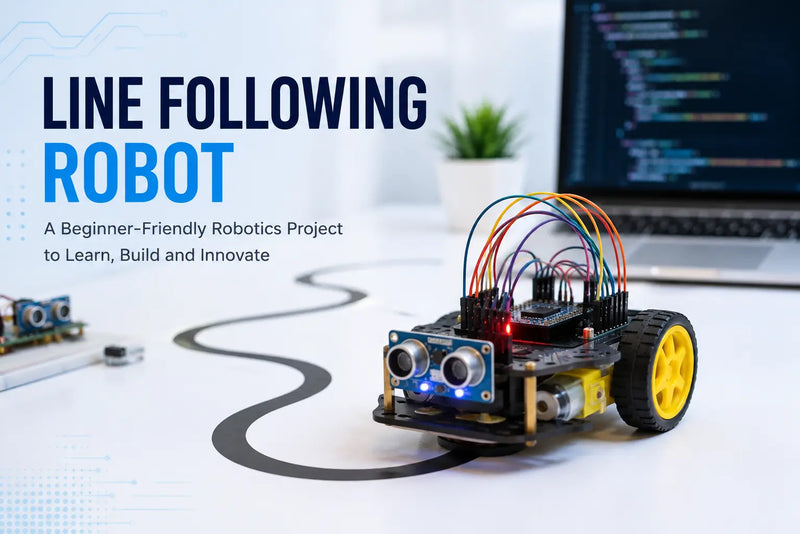 Line following robot using Arduino and IR sensors for an educational robotics project