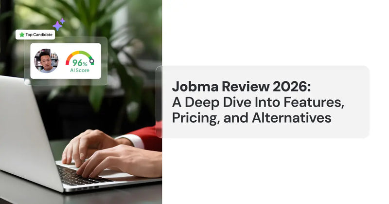 Jobma review 2026 dashboard showing AI video interview platform features