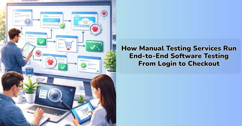 Manual testing process covering end to end software testing from login to checkout