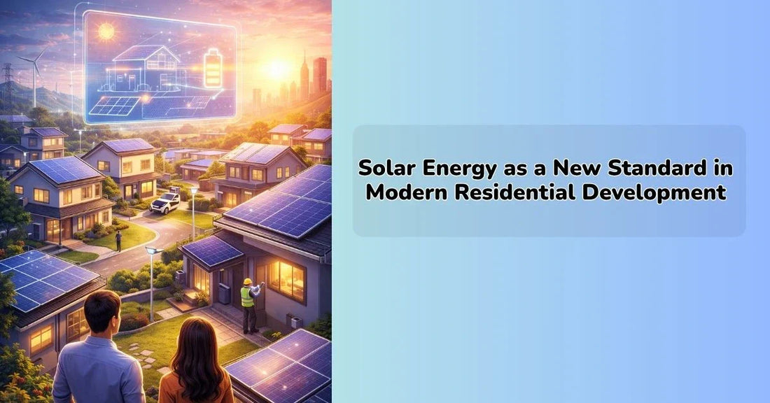 Solar energy system installed on modern residential building rooftop