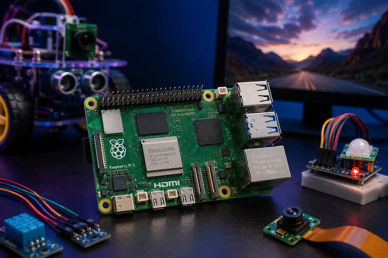 Raspberry Pi 5 8GB single-board computer for robotics, IoT, electronics, and STEM projects