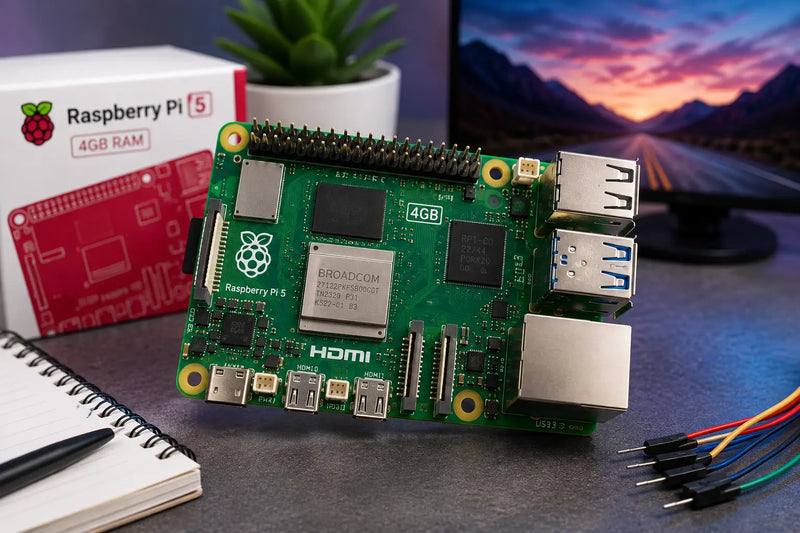 Raspberry Pi 5 4GB single-board computer for robotics, IoT, coding and projects