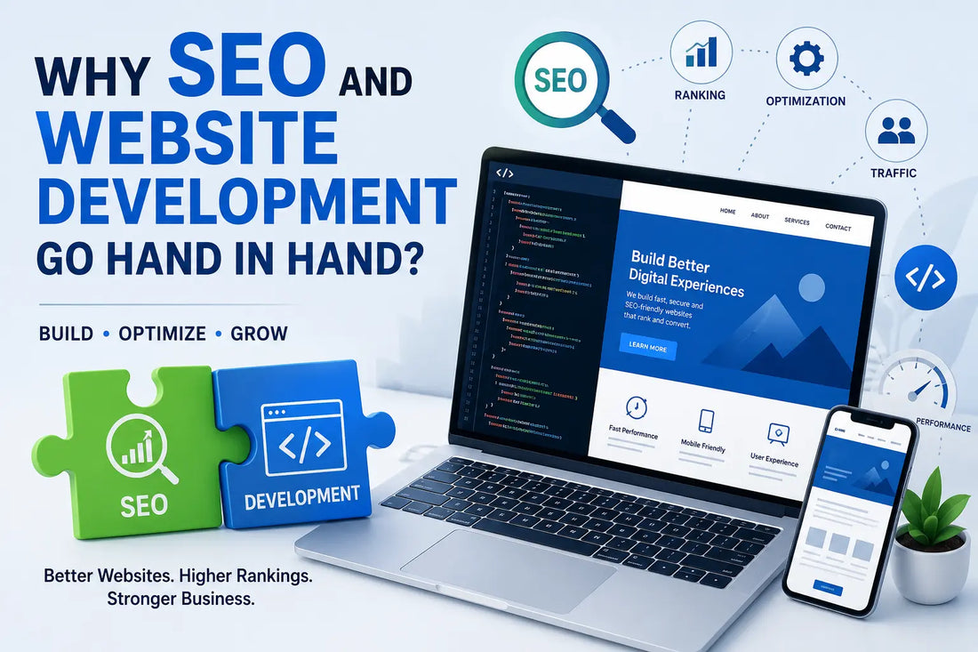 Website development and SEO working together to improve website performance, search rankings, and user experience