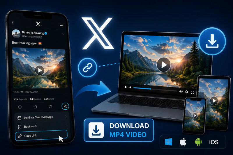 Save videos from X using a secure online Twitter video downloader tool
