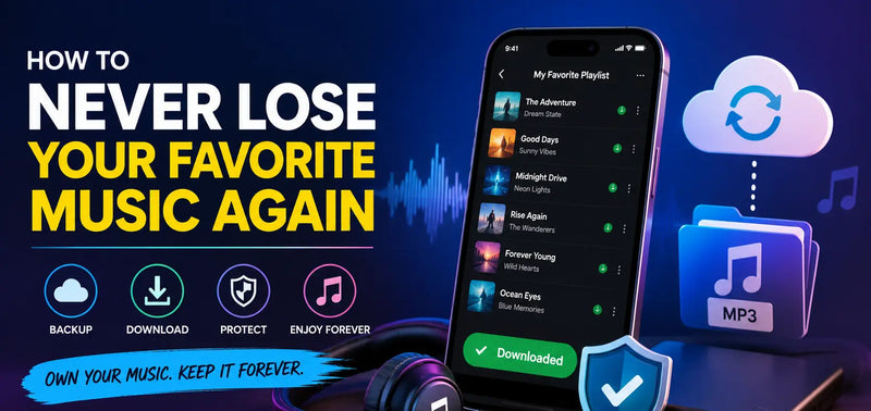 Music library backup protecting playlists and songs from accidental loss