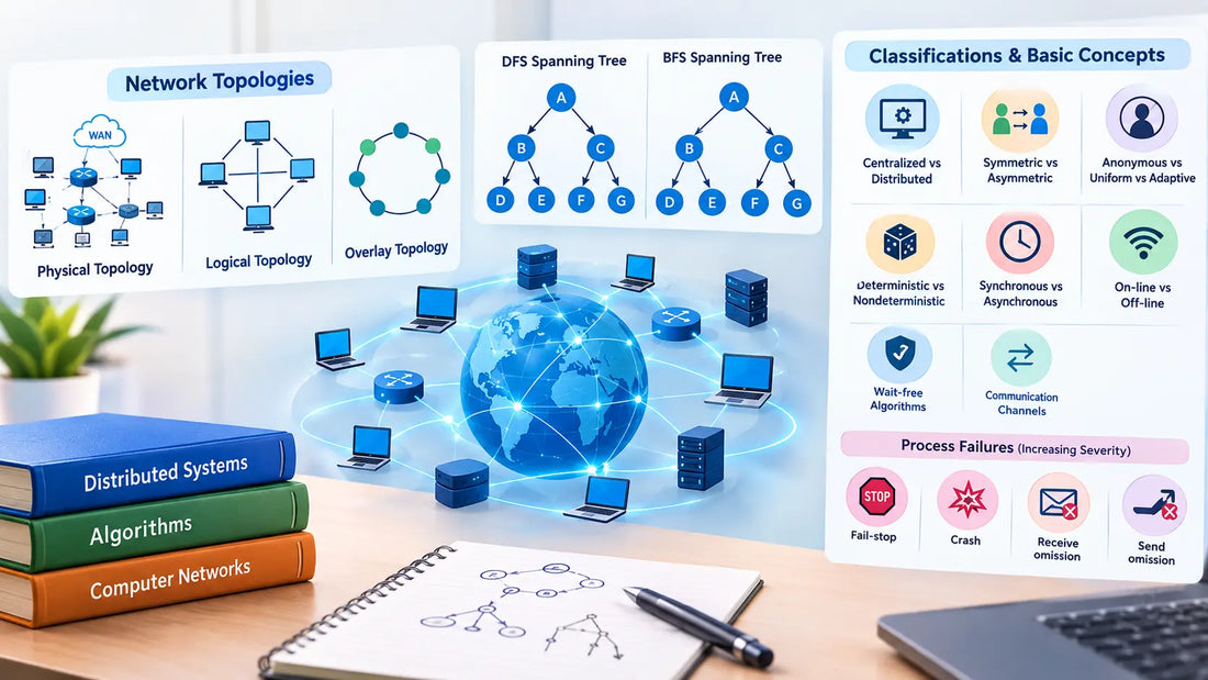 Algorithms concept showing flowcharts, programming logic, problem-solving steps, and basic algorithm structures
