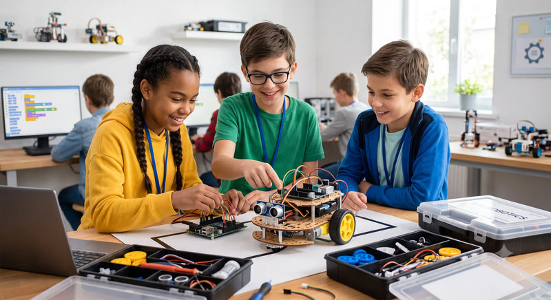 Robotics kit for school with educational components for students, teachers, STEM learning, and robotics projects