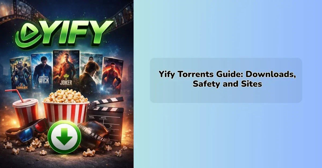 Featured blog graphic for YIFY Torrents guide covering downloads, safety, and sites || IEM Robotics ||