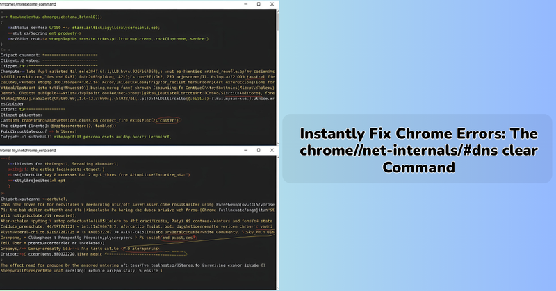 Instantly Fix Chrome Errors: The chrome//net-internals/#dns clear Command