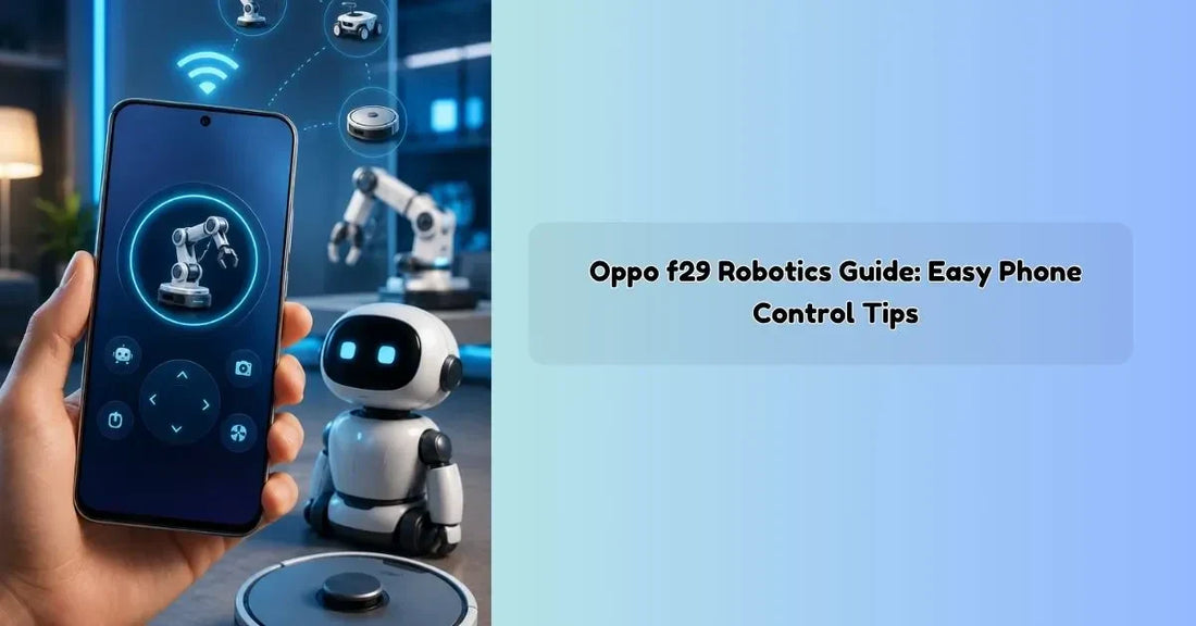 Oppo F29 smartphone controlling a beginner robotics project through a mobile app interface