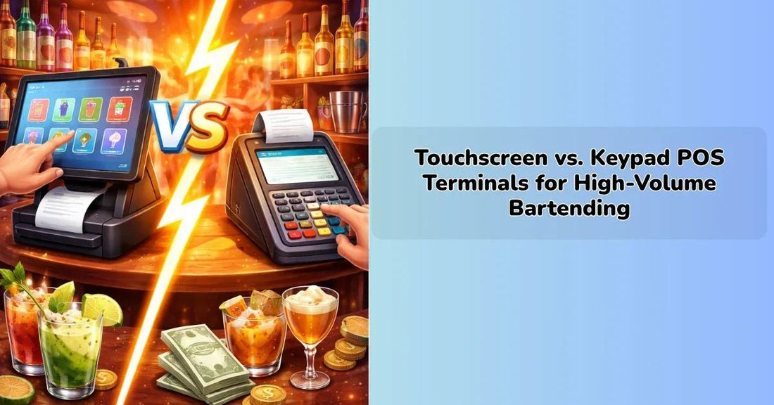 Touchscreen vs keypad POS terminals comparison for high volume bartending || IEM Robotics ||