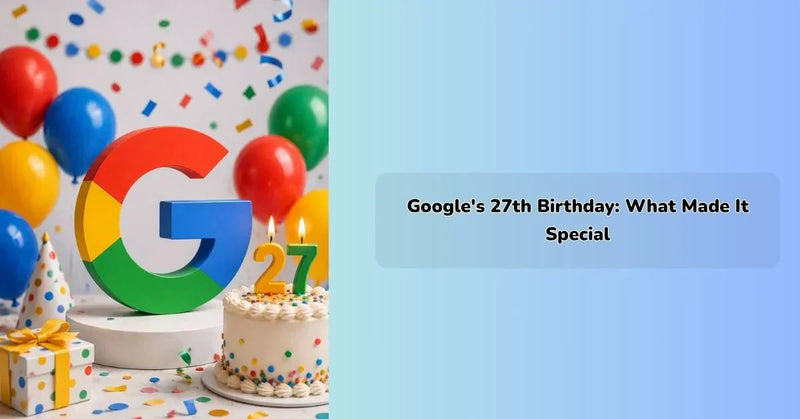 google's 27th birthday celebration with special doodle and anniversary graphics