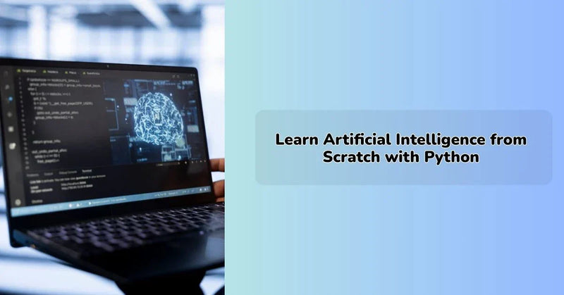artificial intelligence learning concept using python programming for ai development