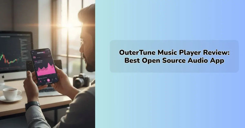OuterTune music player app interface showing open-source audio playback features