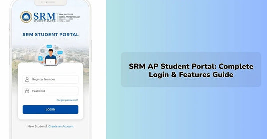 SRM AP student portal login page showing official student.srmap.edu.in login interface