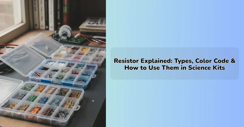 resistor electronic component used in circuit building kit for STEM learning