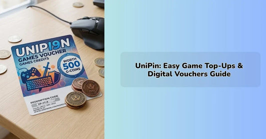 unipin game top up platform showing digital vouchers and gaming credits