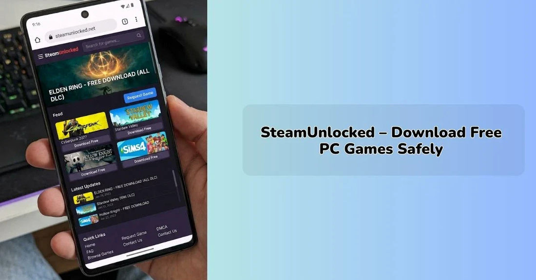 steamunlocked website interface showing free pc games download platform || IEM Robotics ||