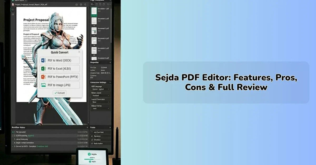sejda pdf editor dashboard showing tools for editing and managing documents