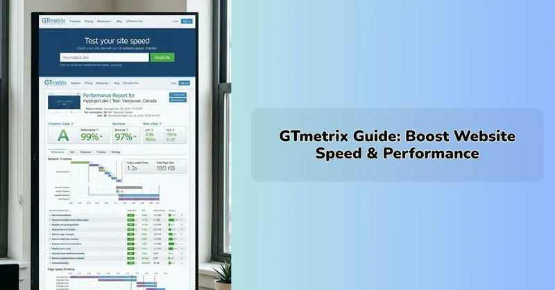 GTmetrix tool analyzing page load time and Core Web Vitals metrics || IEM Robotics ||