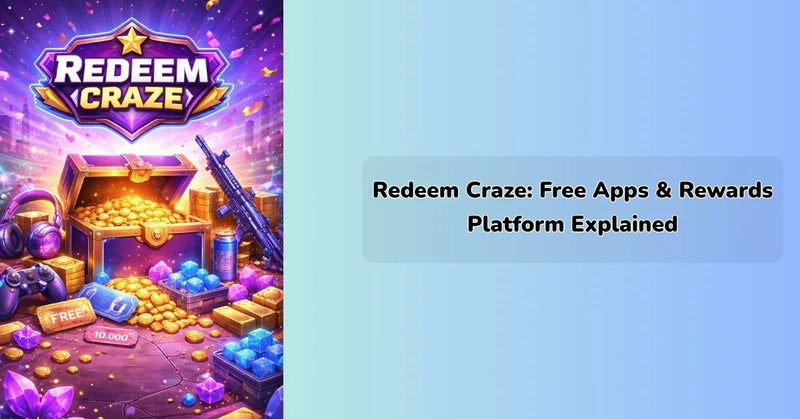 Redeem Craze app interface showing rewards dashboard and earning options