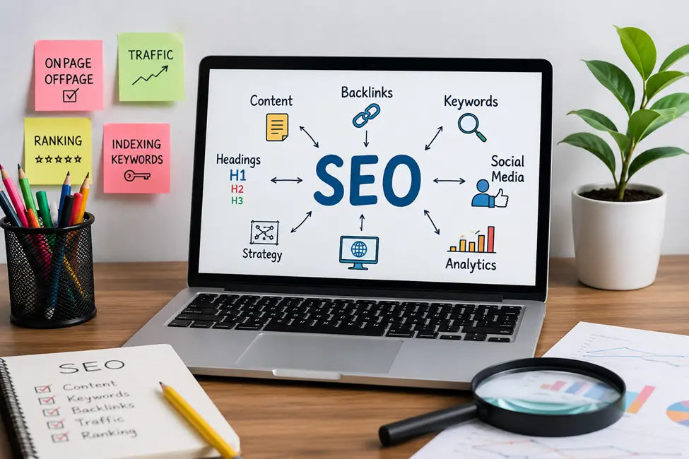 SEO services helping businesses improve search rankings, website traffic, and online visibility