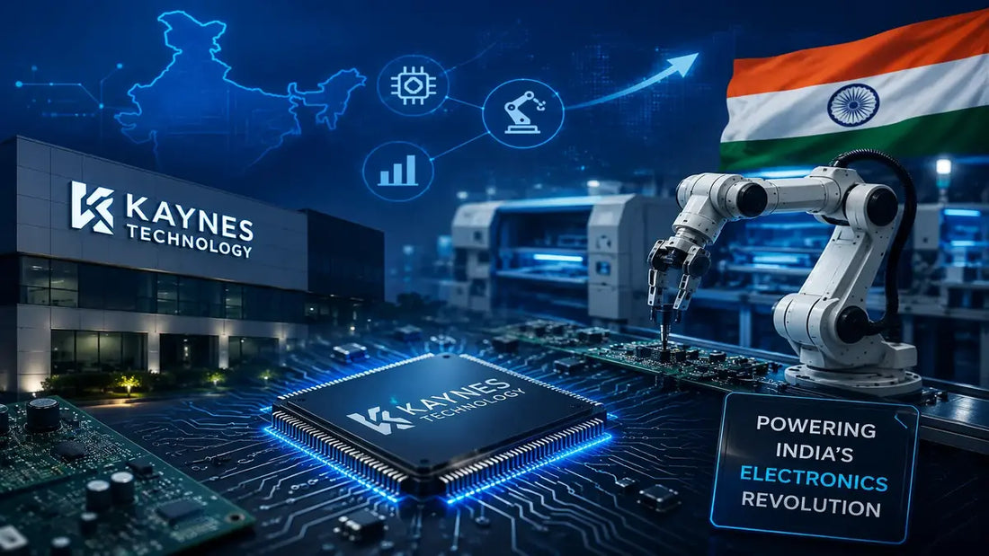 Kaynes Tech News highlighting the latest developments in India's electronics manufacturing, semiconductor innovation, EMS industry growth, and technology advancements