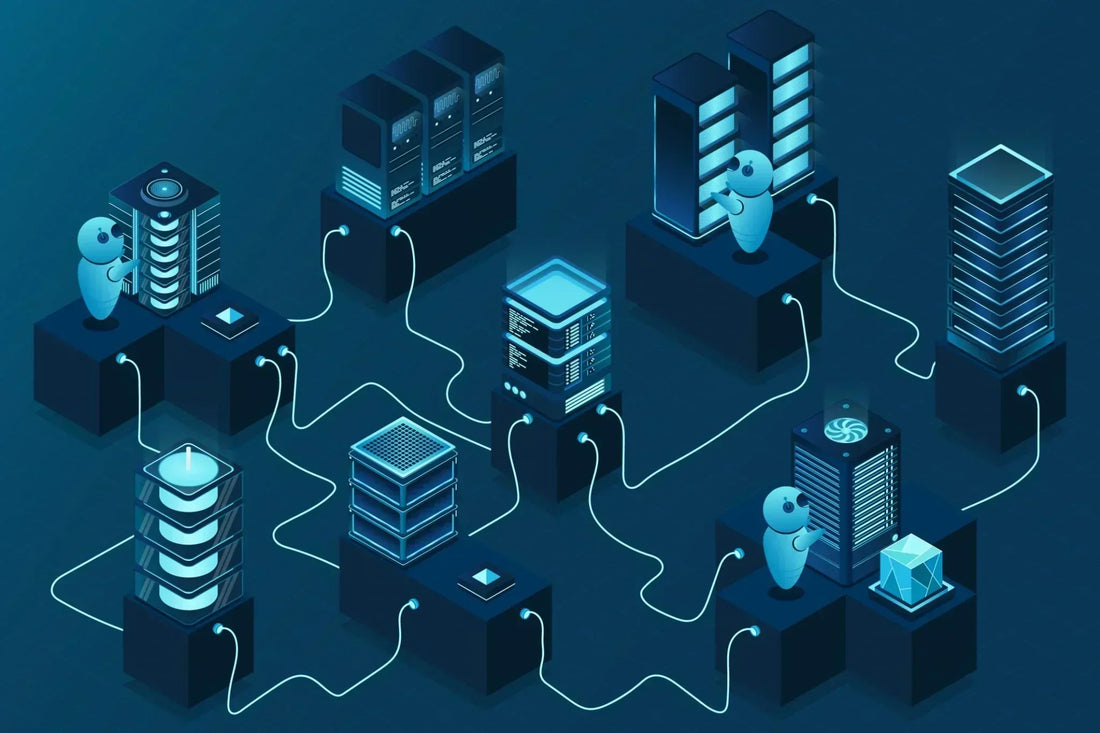Distributed systems architecture showing connected computers, servers, communication, and system models