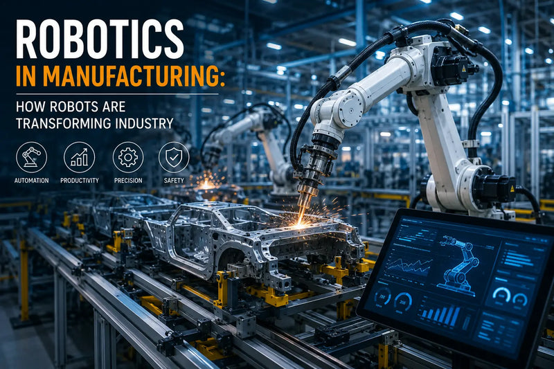 Robotics in manufacturing using industrial robots for automation, precision, productivity, and smart factory operations