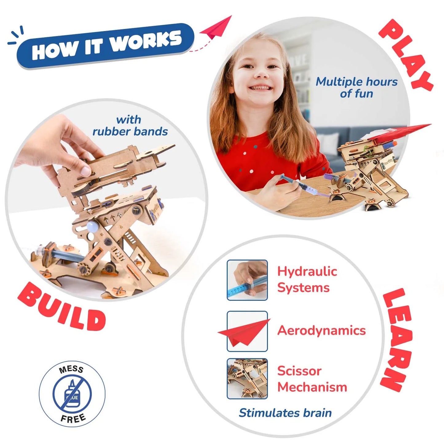 Hydraulic Plane Launcher DIY STEM Construction Toy