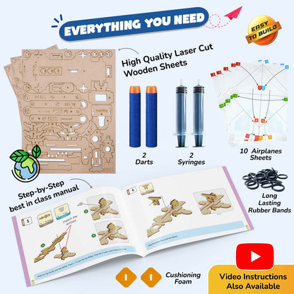 Hydraulic Plane Launcher DIY STEM Construction Toy
