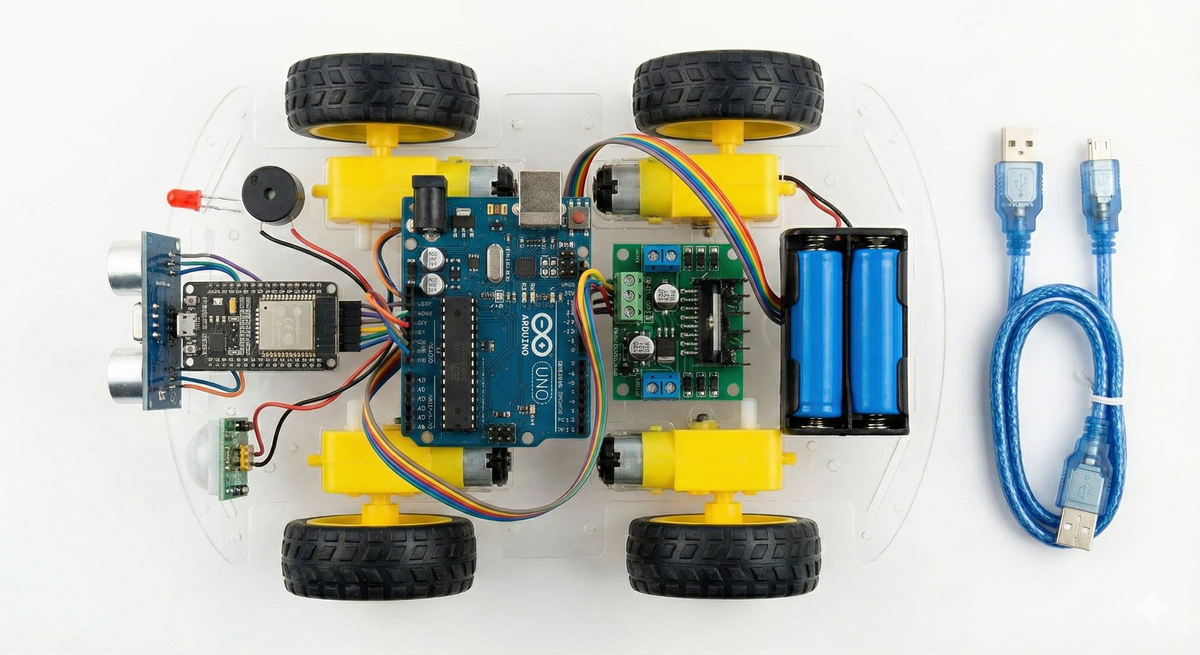 Arduino Mini Robot Smart Surveillance Robot Kit using Arduino & ESP32 – IEM Robotics