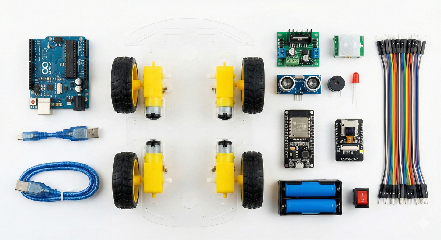 Smart Surveillance Robot Kit using Arduino & ESP32