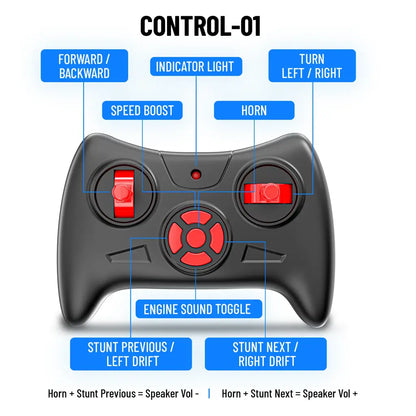 Spiker Remote Control Car with In-Built Bluetooth Speaker