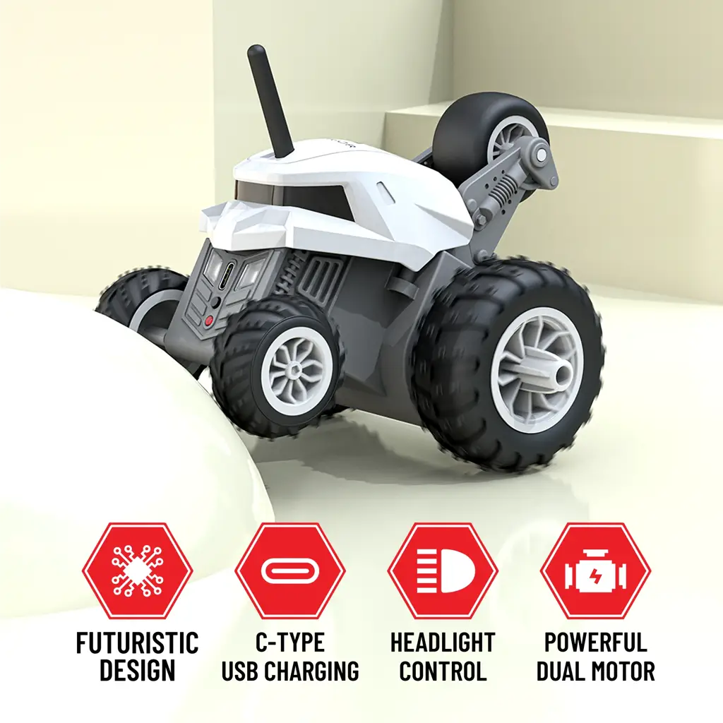 Warrior Remote Control Stunt Car - 360° Spin RC Car for Kids