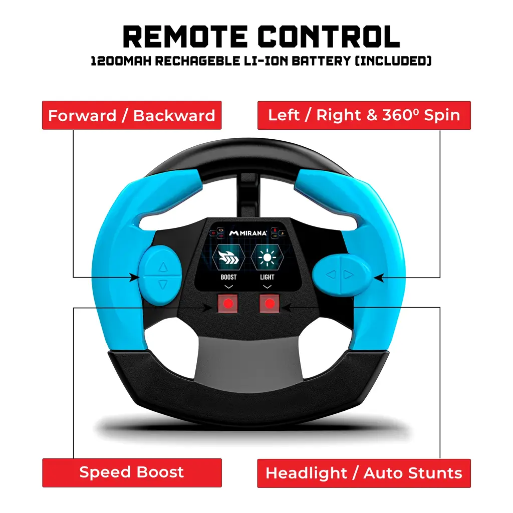 Warrior Remote Control Stunt Car - 360° Spin RC Car for Kids