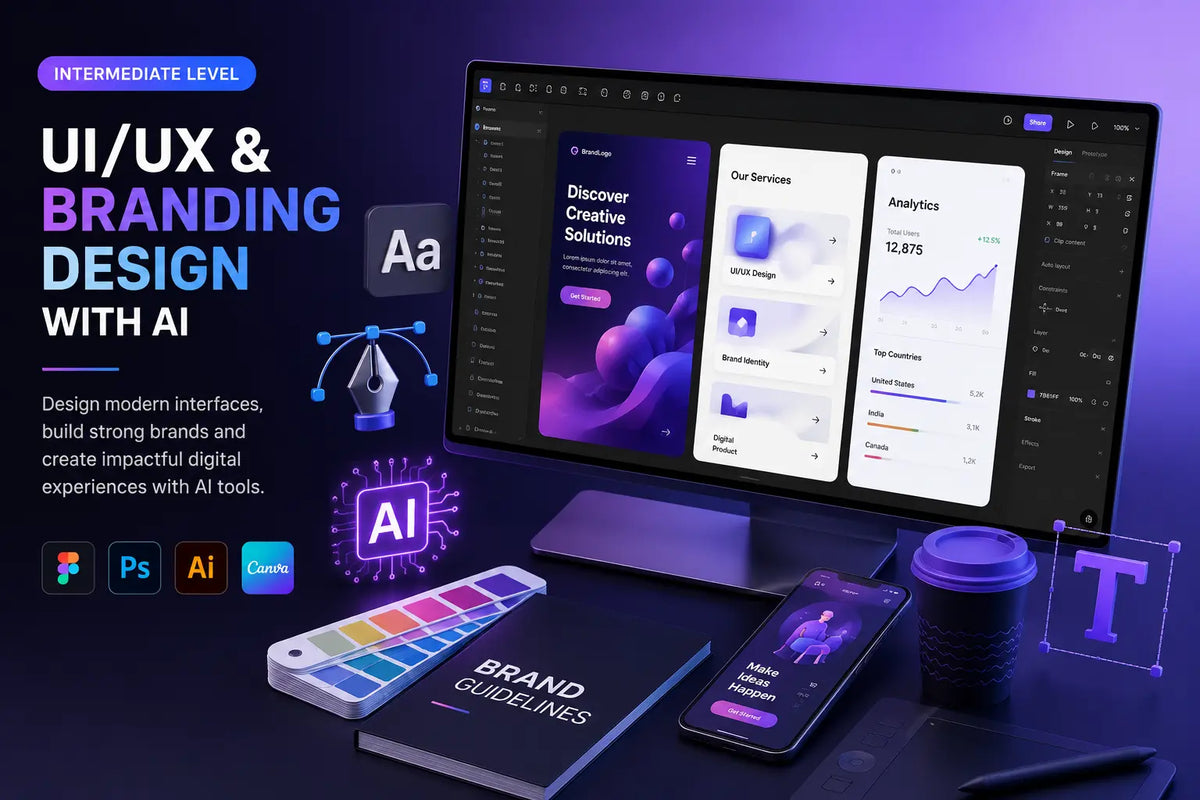Professional UI/UX & Branding Design with AI