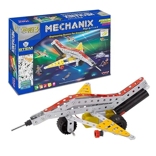 STEM toy set with a model airplane